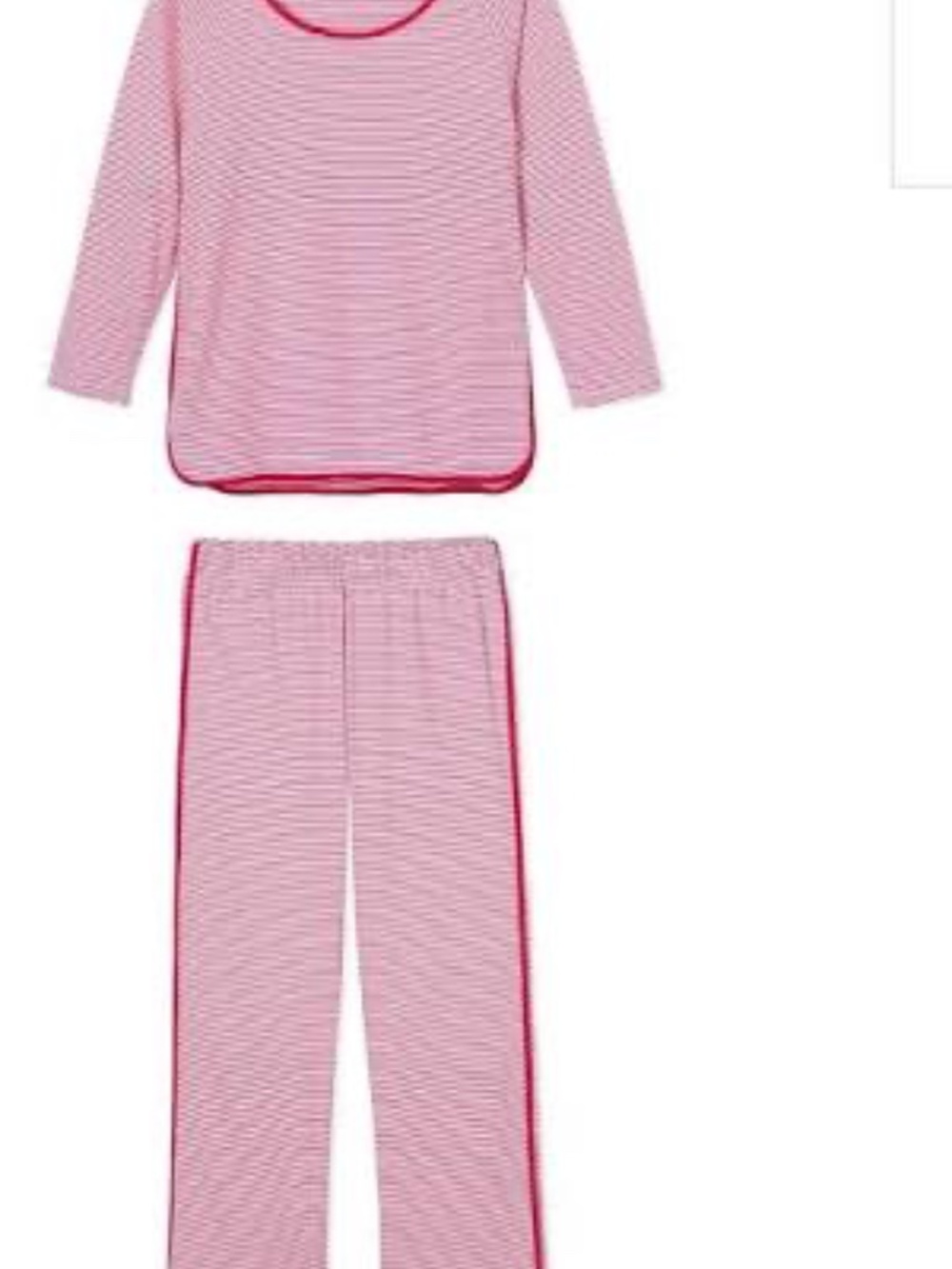 LAKE PJ PAJAMA PIMA COTTON SET PANTS TOP RED STRIPED SMALL S